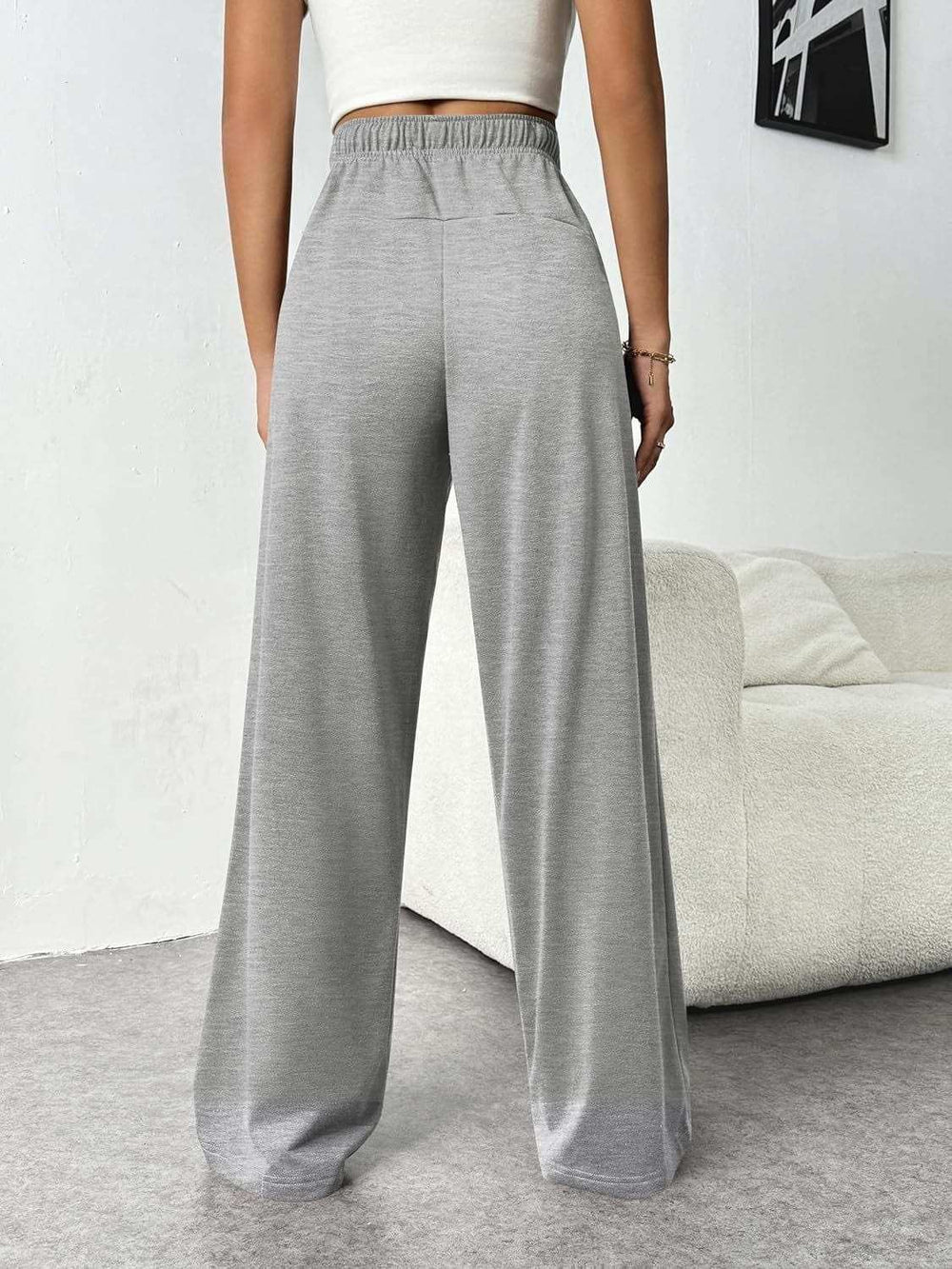 Drawstring Wide Leg Pants with Pockets - Trendsi - Flyclothing LLC
