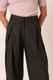 Mittoshop Deep Pleated High Waisted Wide Leg Pants - Trendsi - Flyclothing LLC