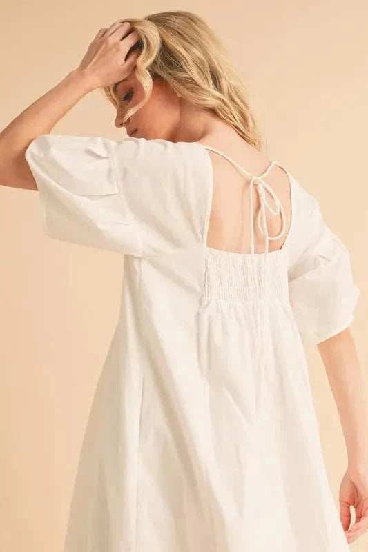 Aemi + Co Square Neck Babydoll Dress with Pockets - Trendsi - Flyclothing LLC