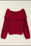 Off-Shoulder Long Sleeve Sweater - Trendsi - Flyclothing LLC