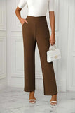 High Waist Straight Leg Pants - Trendsi - Flyclothing LLC