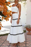 Contrast Trim Cami and Skirt Set - Trendsi - Flyclothing LLC