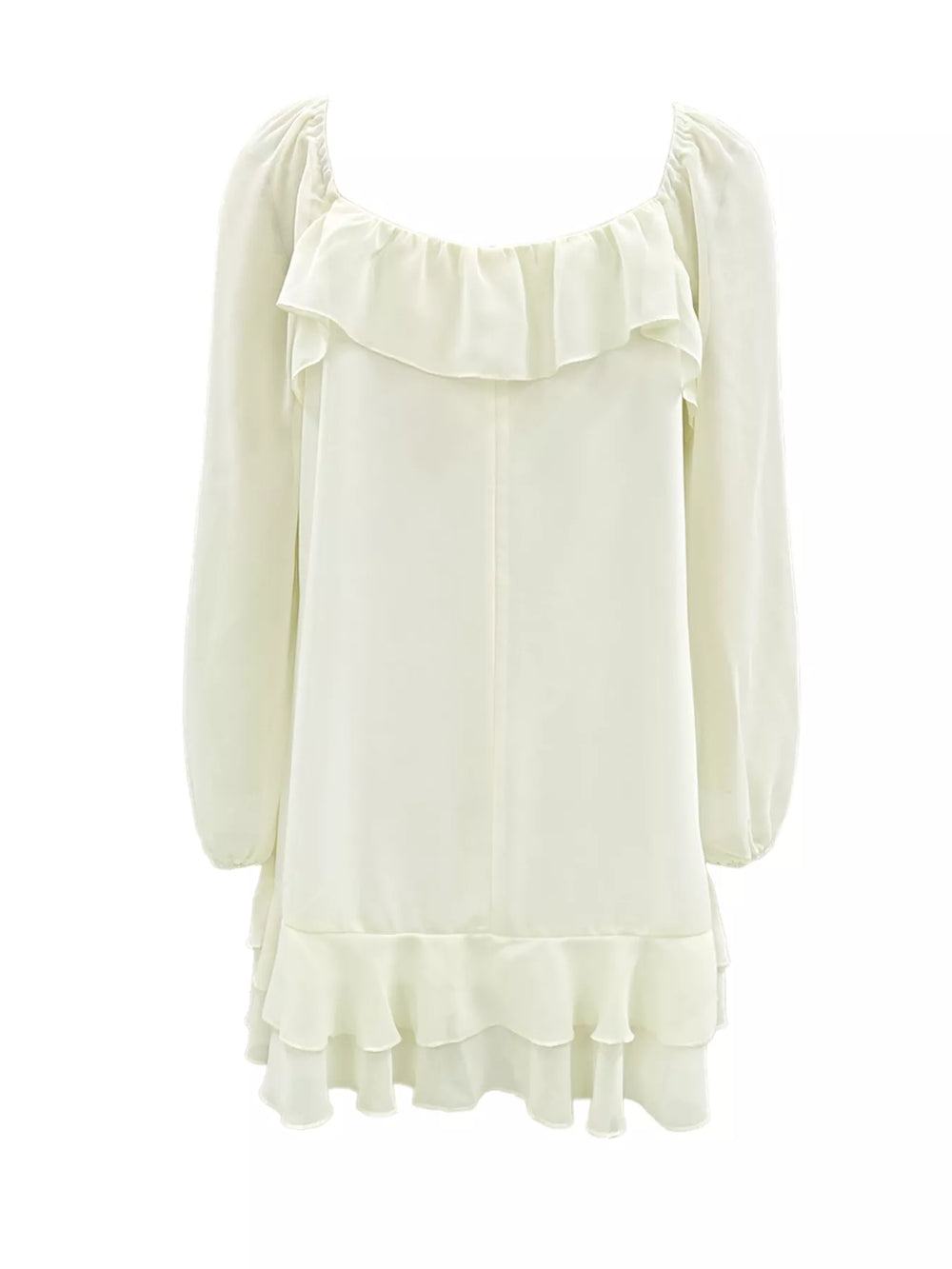 Ruffle Trimmed Long Sleeve Mini Dress - Trendsi - Flyclothing LLC