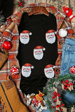 Sequin Santa Round Neck Short Sleeve T-Shirt - Trendsi - Flyclothing LLC