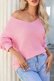 V-Neck Drop Shoulder Sweater - Trendsi - Flyclothing LLC