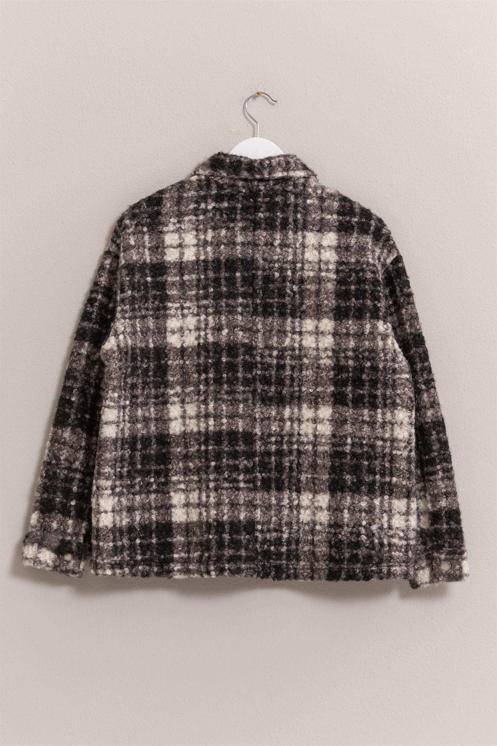 HYFVE Plaid Button Up Boucle Jacket - Trendsi - Flyclothing LLC