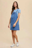 Annie Wear Wide Strap Denim Overall Dress with Pockets - Trendsi - Flyclothing LLC