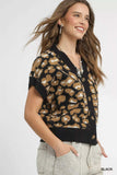 Umgee Leopard Button Down Short Sleeve Cardigan - Trendsi - Flyclothing LLC