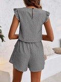 Printed Round Neck Top and Layered Shorts Set - Trendsi - Flyclothing LLC