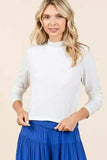 Mittoshop Mock Neck Rib Knit Long Sleeve Crop Top - Trendsi - Flyclothing LLC