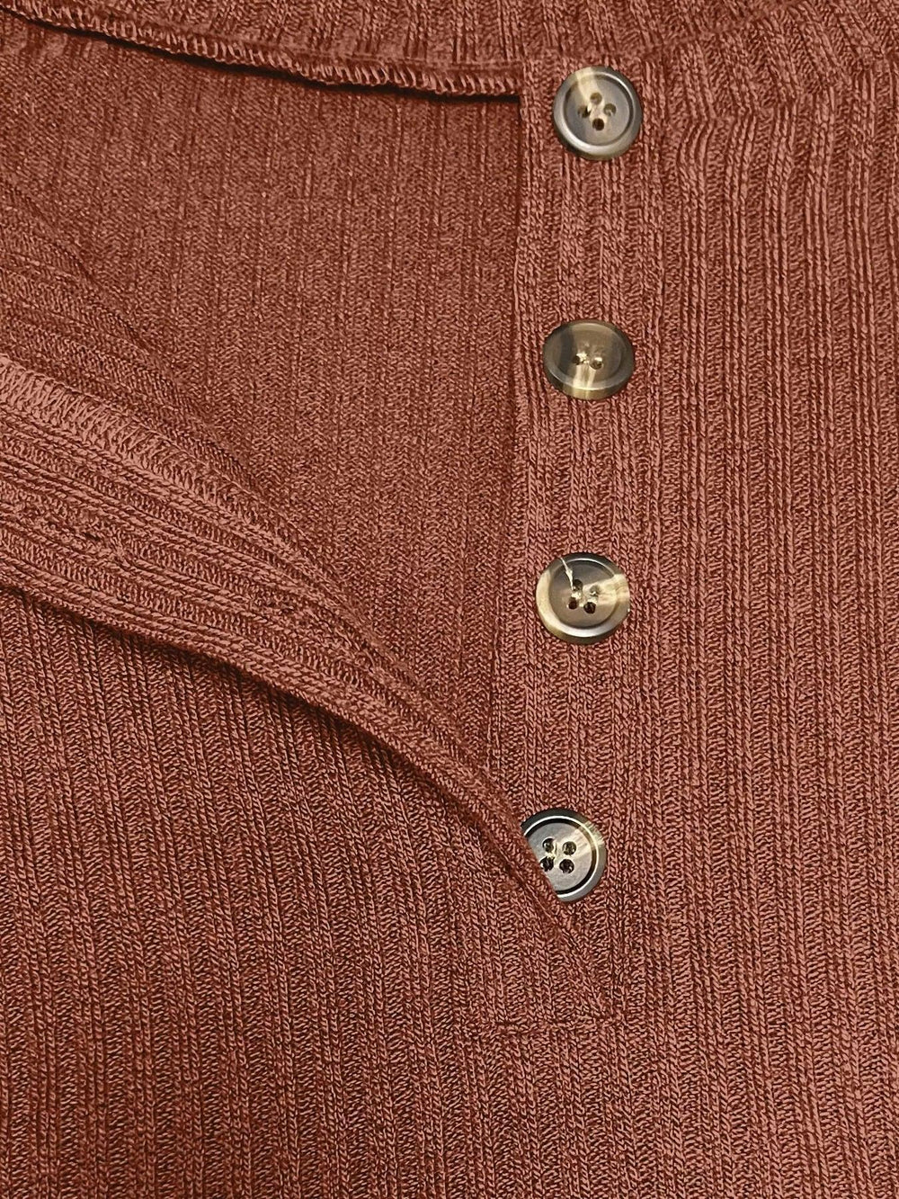 Button-Detail Dropped Shoulder Top - Trendsi - Flyclothing LLC