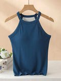 Grecian Neck Tank With Chest Pads - Trendsi - Flyclothing LLC