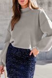 Mock Neck Dropped Shoulder Sweater - Trendsi - Flyclothing LLC