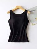 Round Neck Tank with Bra - Trendsi - Flyclothing LLC