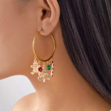 Christmas Theme Hoop Earrings - Trendsi - Flyclothing LLC