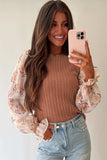 Cable Knit Round Neck Flounce Sleeve Sweater - Trendsi - Flyclothing LLC