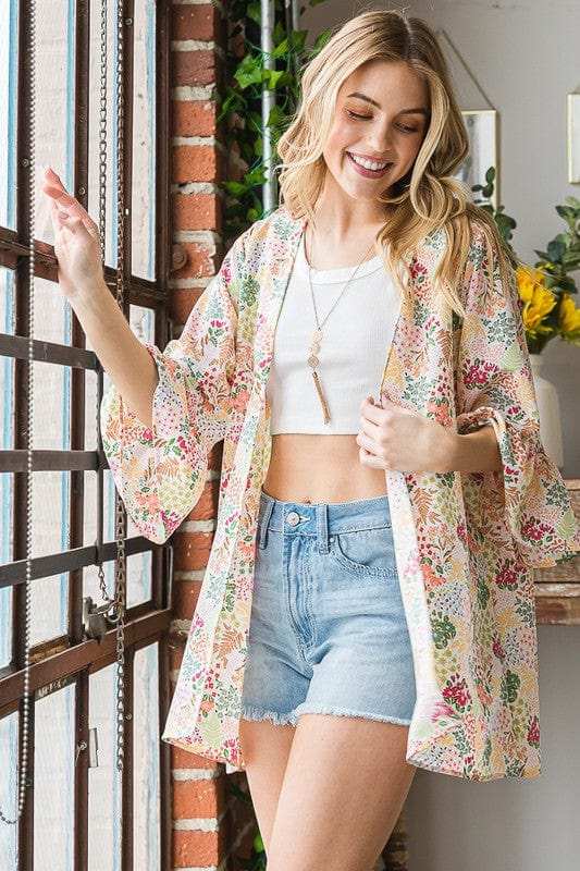 Heimish Full Size Multi Color Floral Open Cardigan Plus Size - Trendsi - Flyclothing LLC