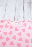 Heart Print Long Sleeve Top and Shorts Lounge Set - Trendsi - Flyclothing LLC