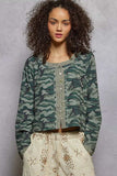 POL Camouflage Print Long Sleeve Top - Trendsi - Flyclothing LLC