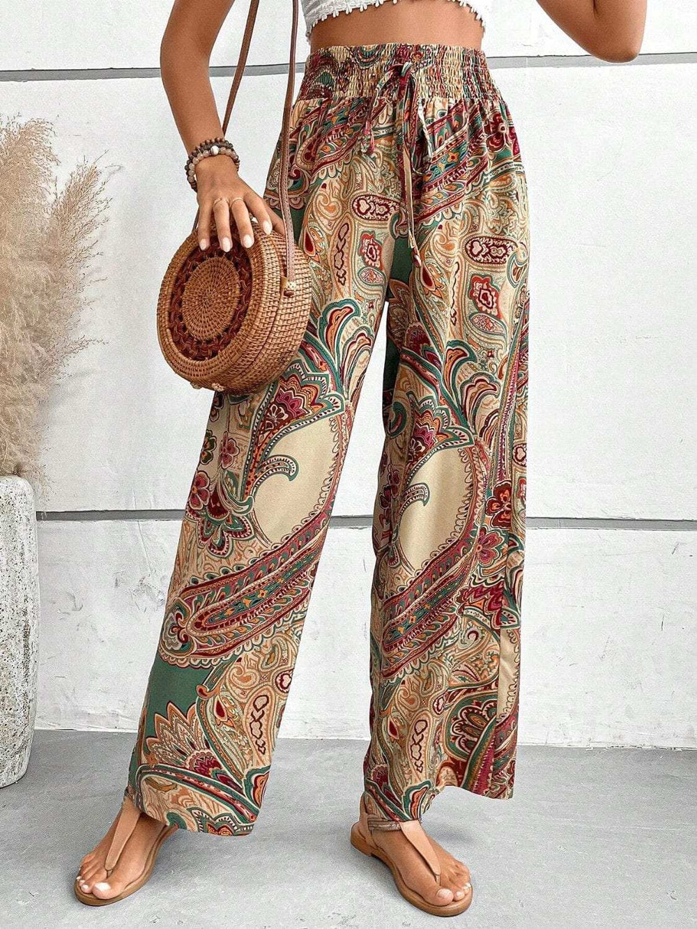 Printed Wide Leg Pants - Trendsi - Flyclothing LLC