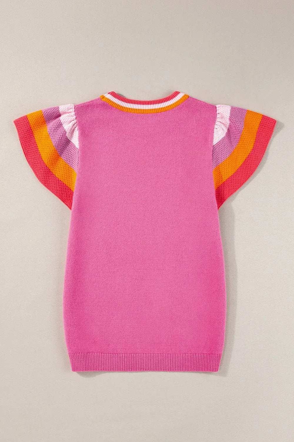 Color Block Round Neck Knit Top - Trendsi - Flyclothing LLC