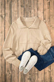 Half Zip Long Sleeve Sweatshirt - Trendsi - Flyclothing LLC