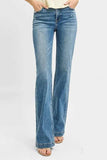 RISEN Full Size Distressed Detail Bootcut Jeans Plus Size - Trendsi - Flyclothing LLC