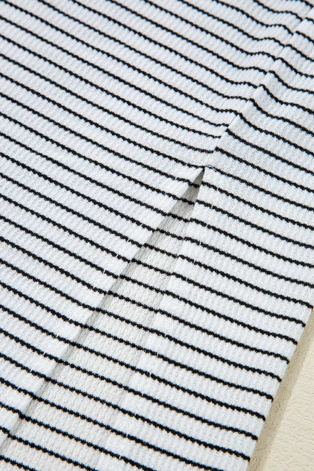 Stripe Crisscross Side Slits Slim Fit Sleeveless Midi Dress - Trendsi - Flyclothing LLC