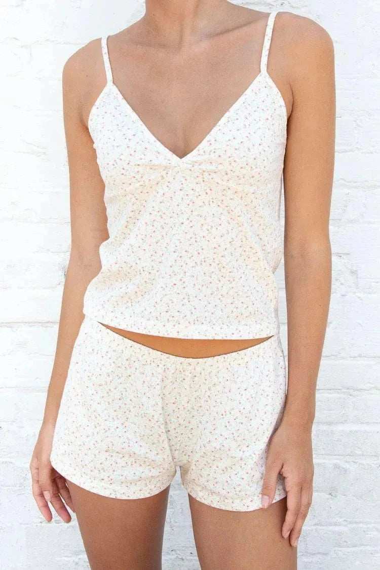 Printed V-Neck Cami and Shorts Set - Trendsi - Flyclothing LLC