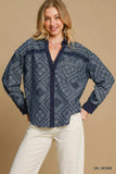 Umgee Paisley Print Denim Shirt Jacket - Trendsi - Flyclothing LLC