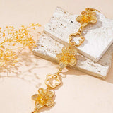 18K Gold-Plated Flower Bracelet - Trendsi - Flyclothing LLC