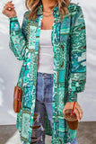 Printed Button Up Long Sleeve Cardigan - Trendsi - Flyclothing LLC