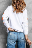 Letter & Star Round Neck Long Sleeve Sweatshirt - Trendsi - Flyclothing LLC
