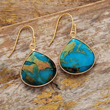 18K Gold-Plated Natural Stone Earrings - Trendsi - Flyclothing LLC