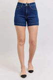Judy Blue Full Size High Waist Tummy Control Denim Shorts Plus Size - Trendsi - Flyclothing LLC