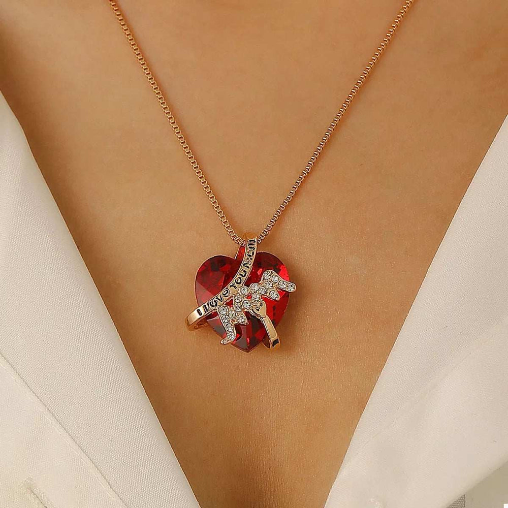 Heart-Shaped MOM Pendant Necklace - Trendsi - Flyclothing LLC