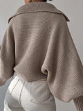 Johnny Collar Long Sleeve Sweater - Trendsi - Flyclothing LLC