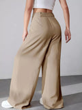 Wide Leg Pleated Pants - Trendsi - Flyclothing LLC