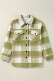 Pocketed Plaid Collared Neck Shacket - Trendsi - Flyclothing LLC