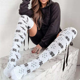 Christmas Bow Knee-High Socks - Trendsi - Flyclothing LLC
