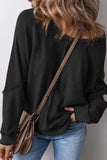 Exposed Seam Long Sleeve Sweatshirt - Trendsi - Flyclothing LLC