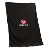 Austin Peay State U State Logo Black Sweatshirt Blanket (Screened) - Logo Brands - Flyclothing LLC