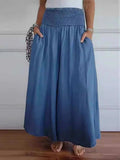 Full Size Smocked Wide Leg Pants with Pockets - Trendsi - Flyclothing LLC