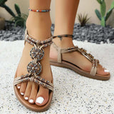 Open Toe Flats Sandals - Trendsi - Flyclothing LLC