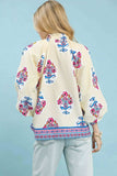 Umgee Boho Floral Print Tunic Blouse - Trendsi - Flyclothing LLC