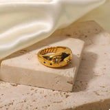 18K Gold-Plated Zircon Ring - Trendsi - Flyclothing LLC