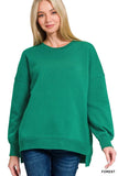 Zenana Fleece Hi-low Boyfriend Sweatshirts With Pockets - Trendsi - Flyclothing LLC