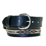 Rockmont Clothing Black Tapered Native Ribbon Genuine Leather Western Belt with Conchos - Rockmount Clothing - Flyclothing LLC