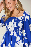 Double Take Full Size Floral Ruffle Hem Smocked Dress with Pockets - Trendsi - Flyclothing LLC