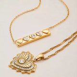 18K Gold-Plated Zircon Pendant Necklace - Trendsi - Flyclothing LLC